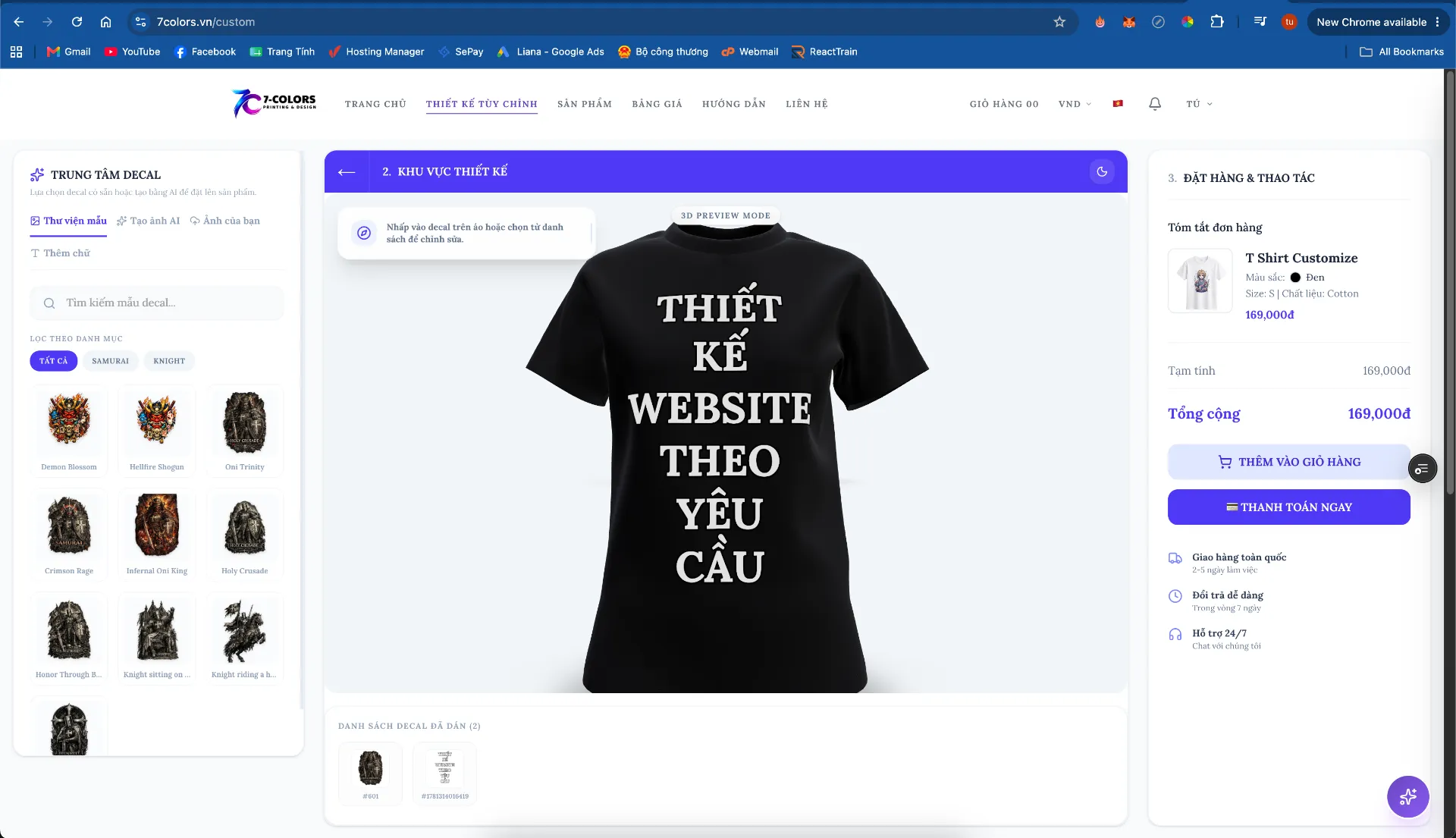 Website thương mại điện tử 7ColorsVN
